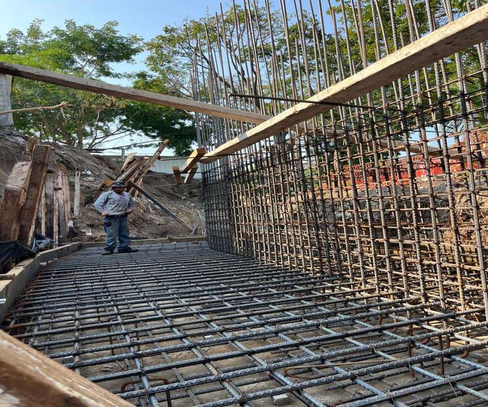 Armado de acero del muro de contención